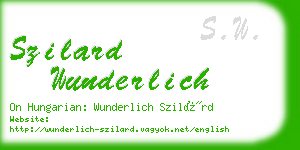 szilard wunderlich business card